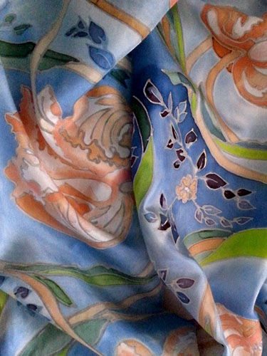 Art Nowue silk painting, scarf 